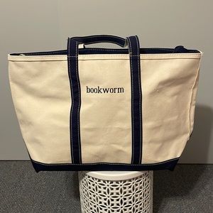LL Bean large boat tote “bookworm”